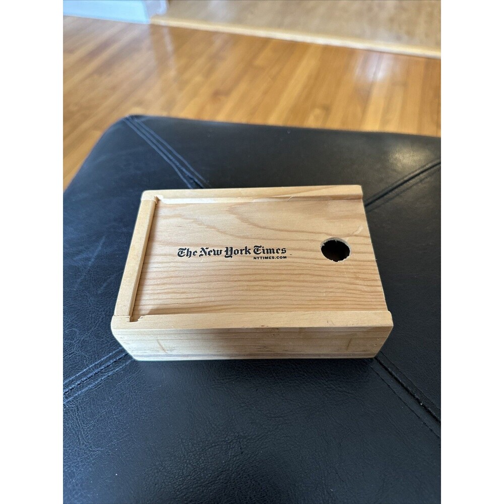 New York Times Keepsake Wood Box Slides Open